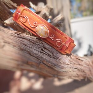 Leren armband met Agaat