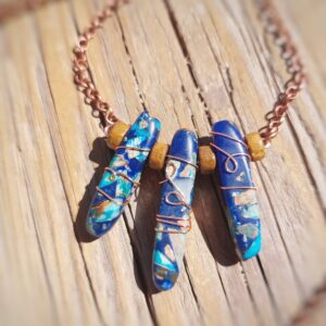 Lapiz Lazuli hanger met bamboo groot