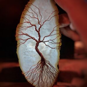 Witte Agaat Suncatcher met Tree Of Life