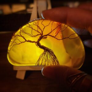 Carneool Agaat Suncatcher met Tree Of Life