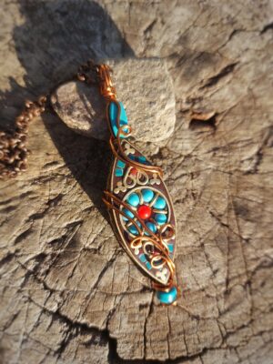 Tibetaans Ornament met Turkoois en