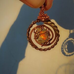 Opaal met Tesla Coil en 1/6 Sacret Cubit ring