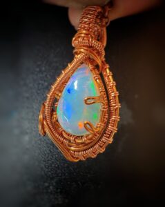 opaal koperdraad wirewrap handgemaakt uniek