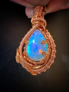 opaal koperdraad wirewrap handgemaakt uniek