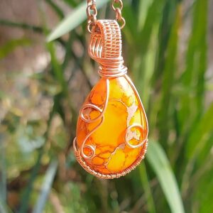 Jaspis met koperdraad