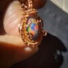 hanger opaal ethiopie koper draad hand made uniek