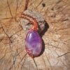 Anhänger mit Amethyst und Kupferdraht