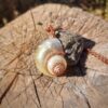 parelmoer schelp hanger met koperdraad