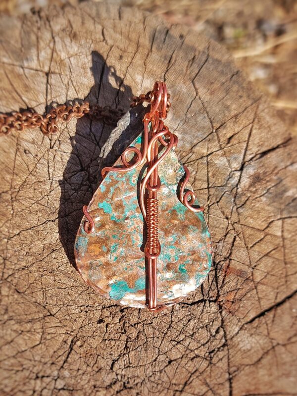 koperen hanger met patina