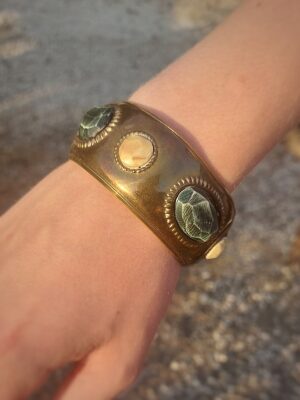 Messingarmband Chlorastrolite Thomsonit