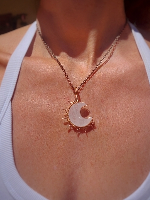 Copper Sun Moon Pendant 2