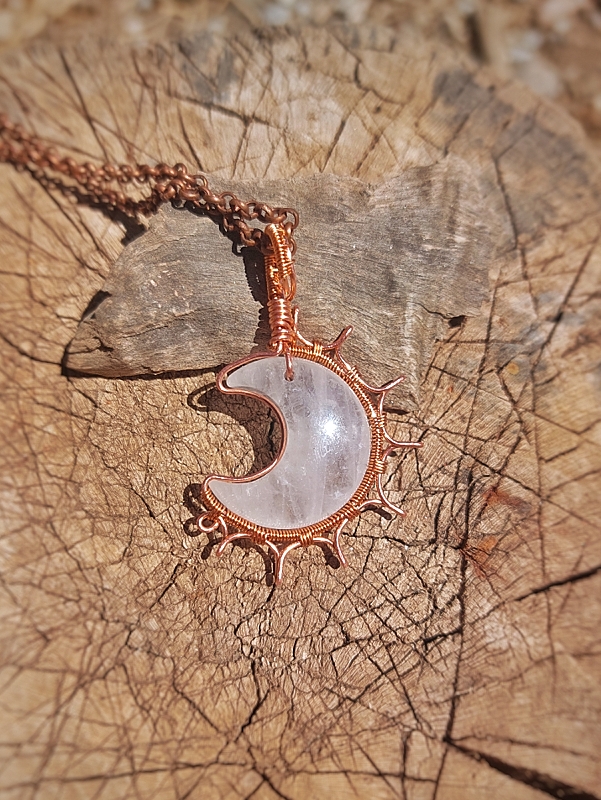 Copper Sun Moon Pendant 3