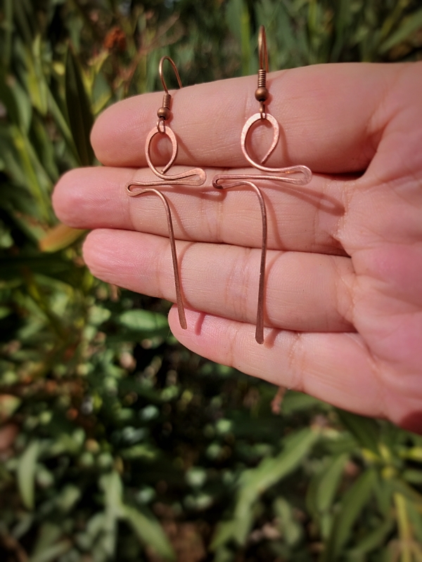 Pendientes de Ankh de cobre 2