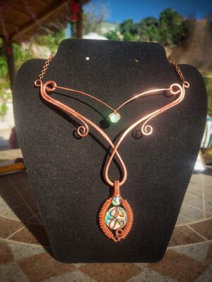 koperen ketting met abalone 1