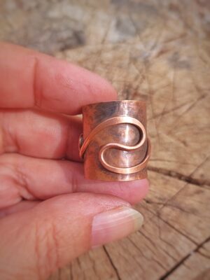 Home koperen ring gehamerd 1