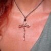 koperen ankh met bergkristal en koperdraad 3