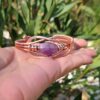 koperen armband met amethist en wire wrap