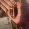 koperen hanger met obsidiaan gold flash 2