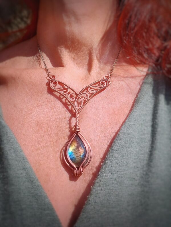 koperen ketting met labradoriet 3
